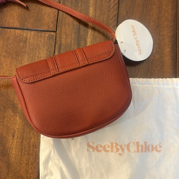 NWT See by Chloé Mini Hana Leather Saddle Bag Chloe - Picture 5 of 10